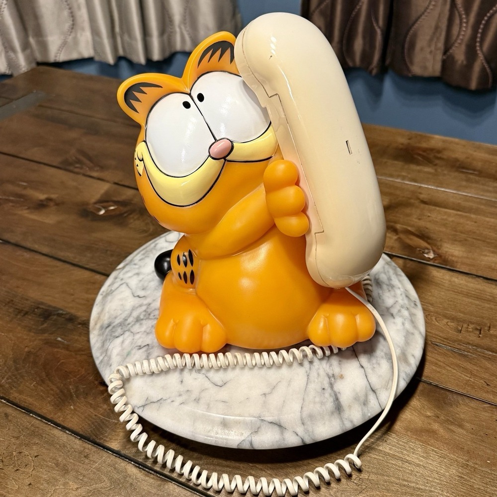 VTG 1981 Tyco Garfield Cat Talking Touch Tone Landline Telephone Figure TESTED!
